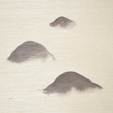 Schumacher Kanji Sisal Panel Set Ink Wallpaper