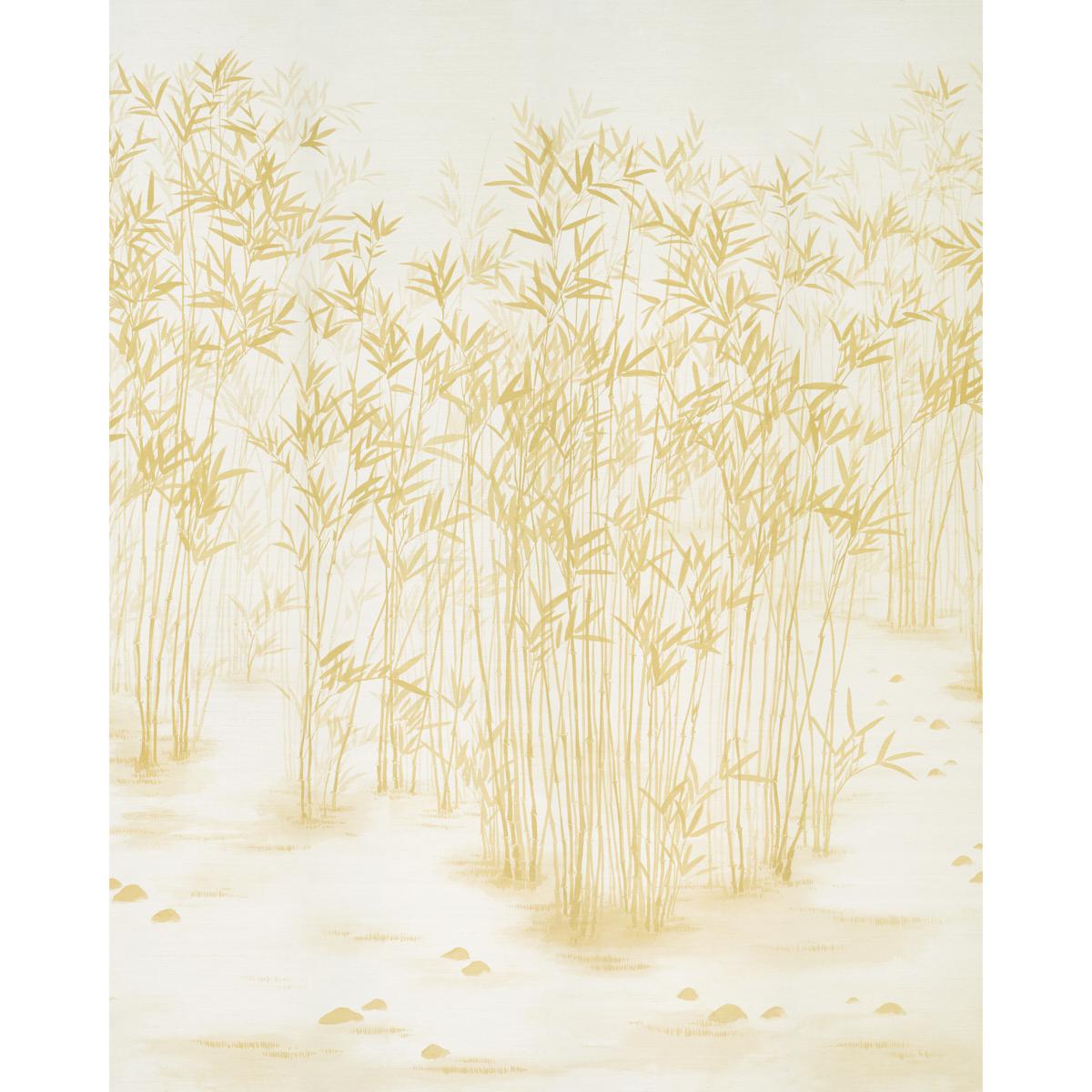 Schumacher Kanji Sisal Panel Set Ochre Wallpaper