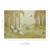 Schumacher Yashinoki Crane Panel Set Gold Wallpaper