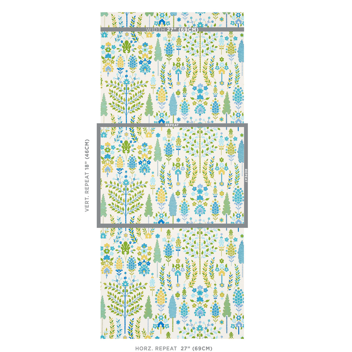 Schumacher Desna Peacock Wallpaper