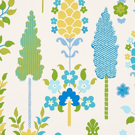 Schumacher Desna Peacock Wallpaper