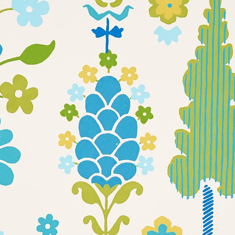 Schumacher Desna Peacock Wallpaper