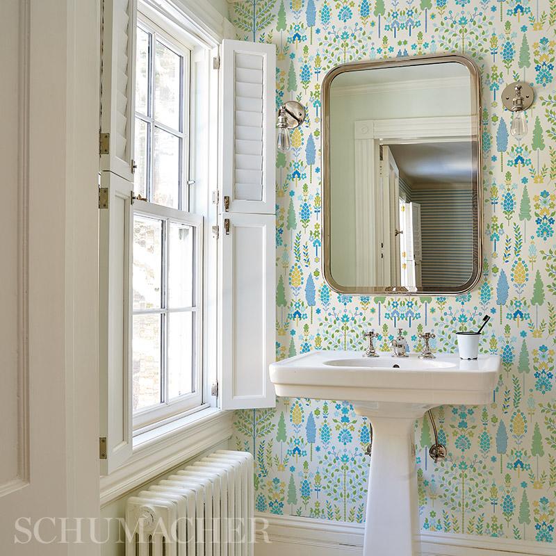 Schumacher Desna Peacock Wallpaper