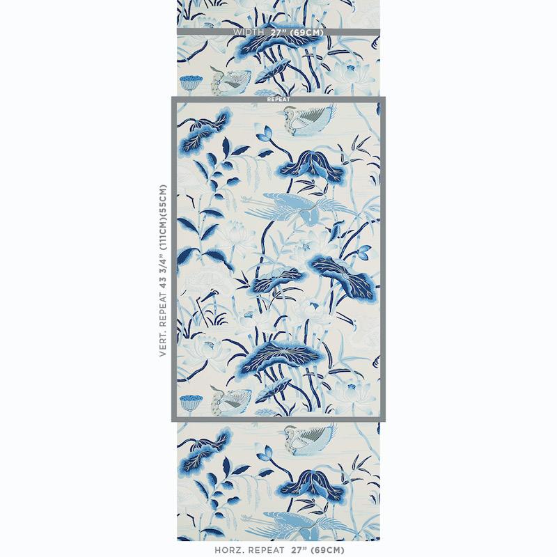 Schumacher Lotus Garden Porcelain Wallpaper