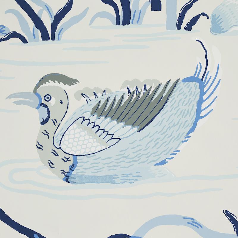 Schumacher Lotus Garden Porcelain Wallpaper