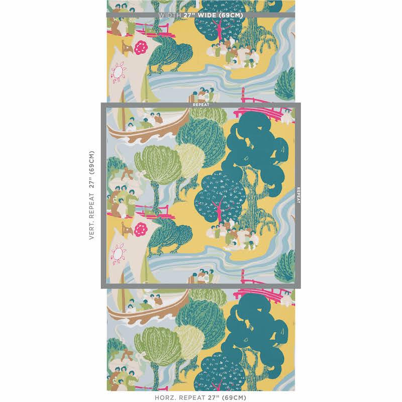 Schumacher Pearl River Yellow Wallpaper