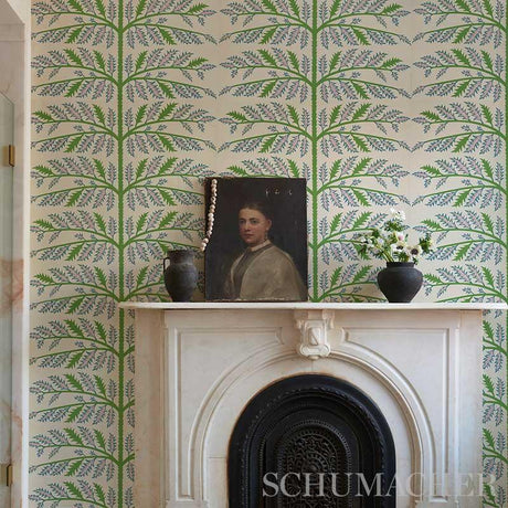 Schumacher Thistle Mustard Wallpaper