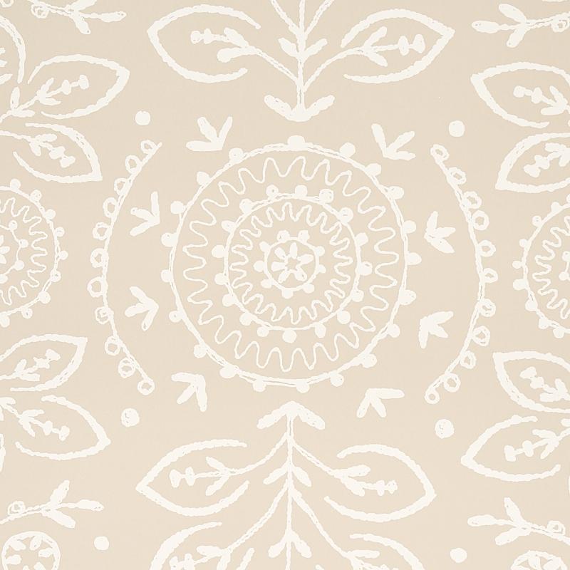 Schumacher Tiana Natural Wallpaper