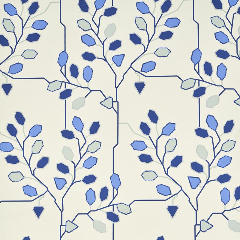 Schumacher Tumble Weed Delft Blue Wallpaper – DecoratorsBest