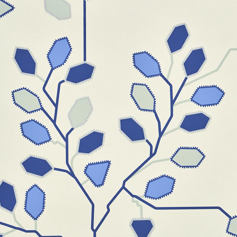 Schumacher Tumble Weed Delft Blue Wallpaper – DecoratorsBest