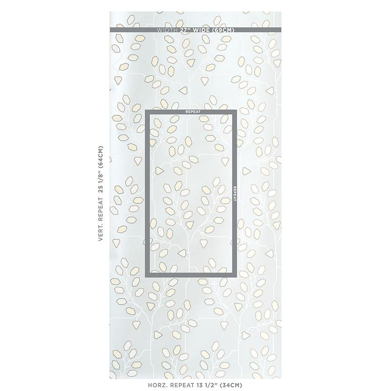 Schumacher Tumble Weed Silver White Wallpaper