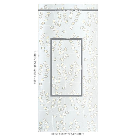 Schumacher Tumble Weed Silver White Wallpaper