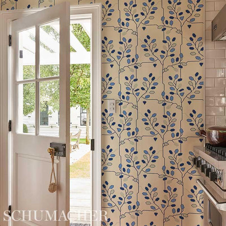 Schumacher Tumble Weed Bluebell Wallpaper