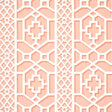 Schumacher Zanzibar Trellis Coral Wallpaper