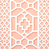 Schumacher Zanzibar Trellis Coral Wallpaper