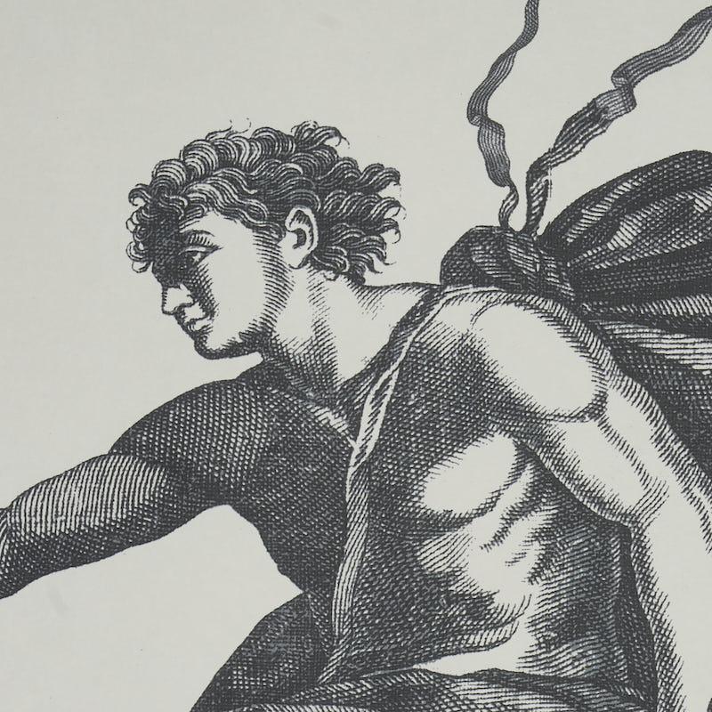 Schumacher Chariot Of Dawn Toile Panel Set Black Wallpaper