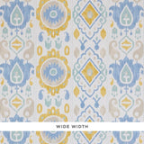 Schumacher Elizia Ikat Sky & Ochre Wallpaper