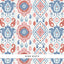 Schumacher Elizia Ikat Rose & Indigo Wallpaper