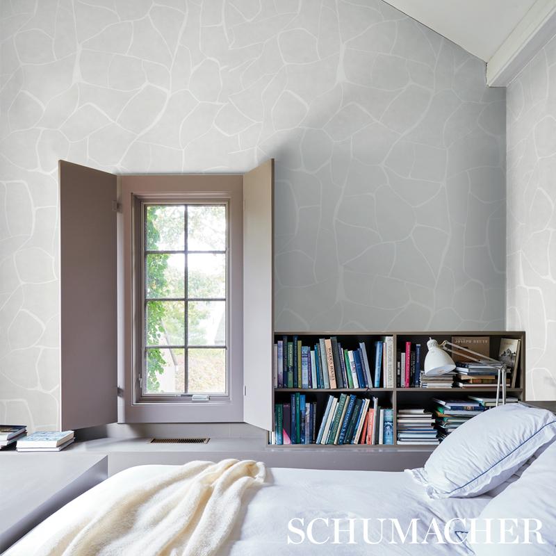 Schumacher Filigree Stone Wallpaper