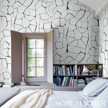 Schumacher Filigree Black Wallpaper