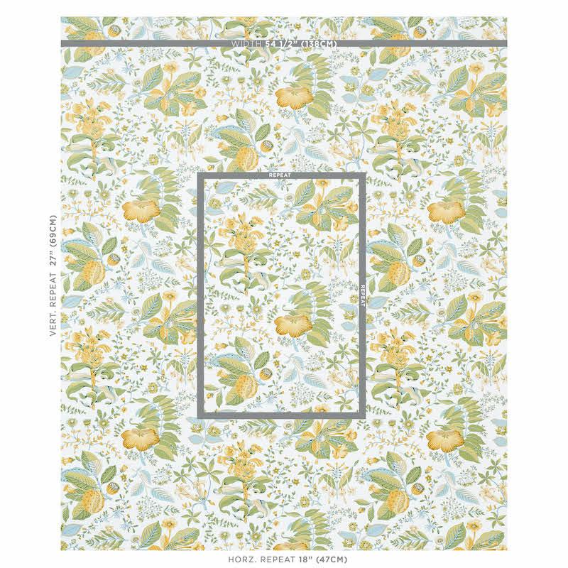 Schumacher Pomegranate Botanical Citron Wallpaper