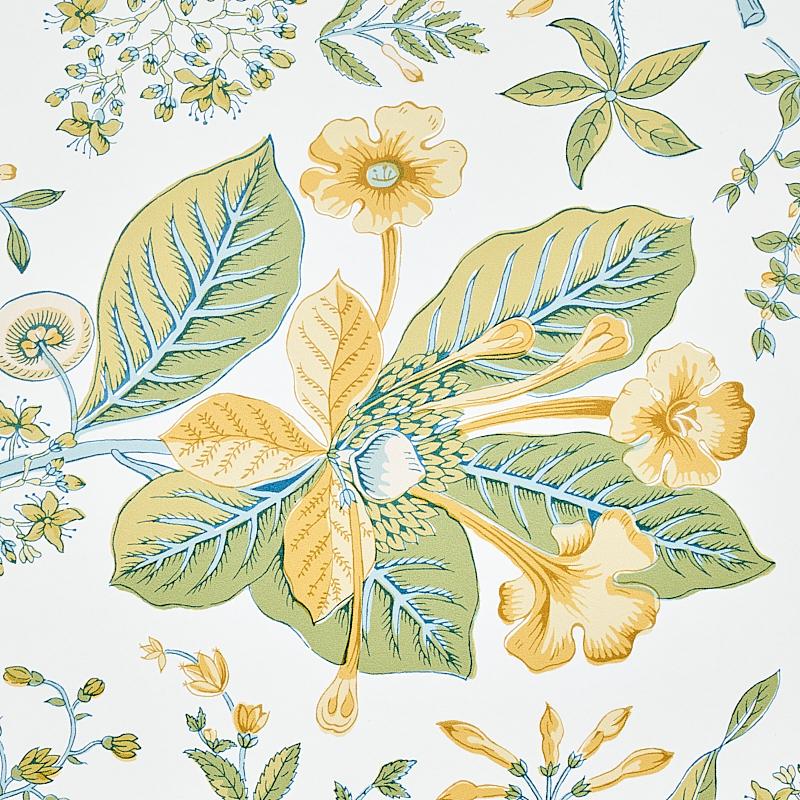 Schumacher Pomegranate Botanical Citron Wallpaper