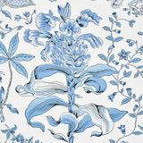 Schumacher Pomegranate Botanical Blue Wallpaper