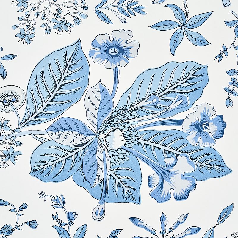 Schumacher Pomegranate Botanical Blue Wallpaper