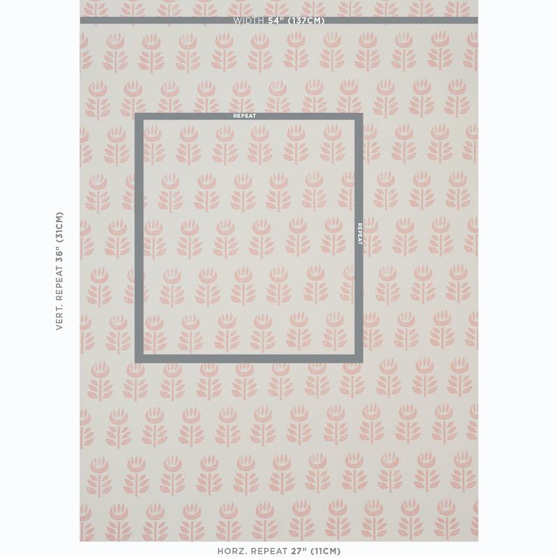 Schumacher Rosenborg Pink Wallpaper