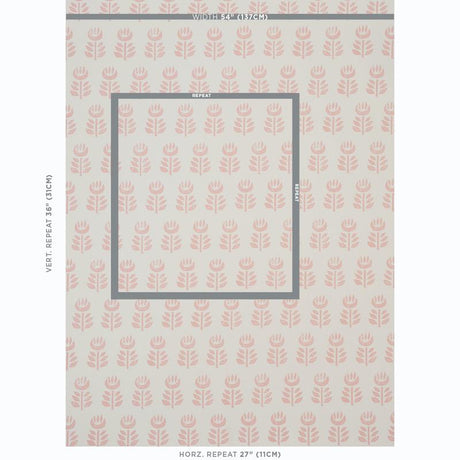 Schumacher Rosenborg Pink Wallpaper