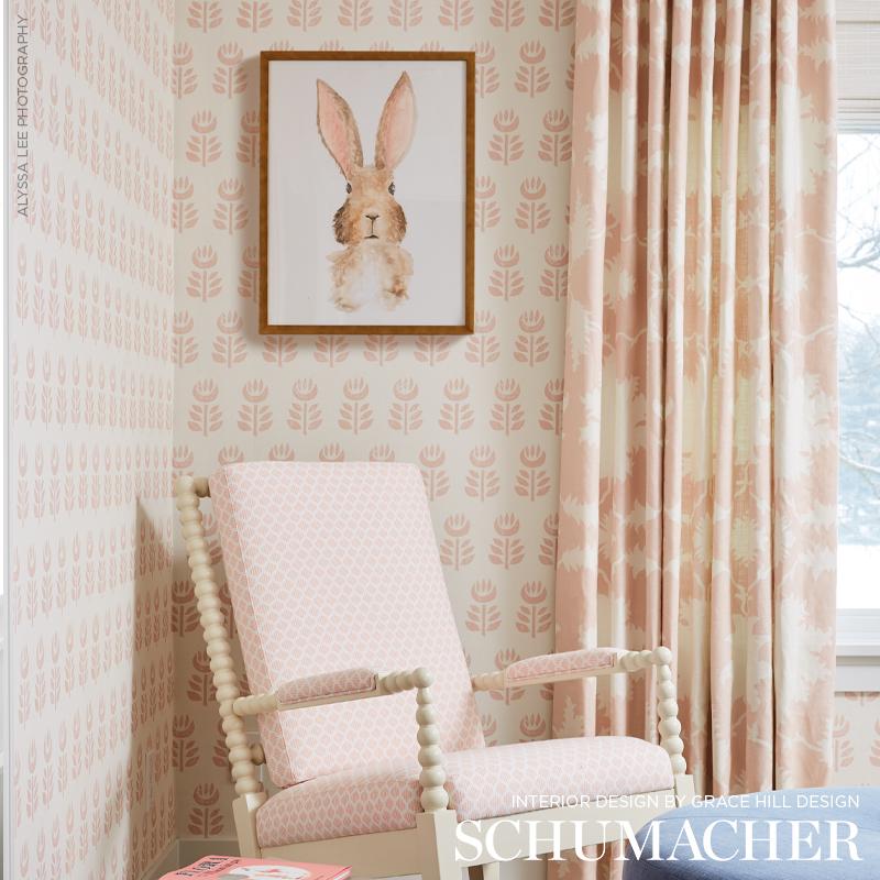Schumacher Rosenborg Pink Wallpaper