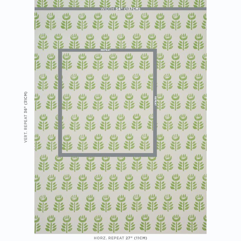 Schumacher Rosenborg Green Wallpaper