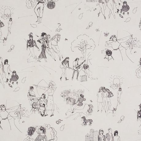 Schumacher Toile De Femmes Parchment Wallpaper