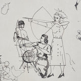 Schumacher Toile De Femmes Parchment Wallpaper