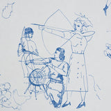 Schumacher Toile De Femmes Indigo Wallpaper