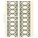 Schumacher Ziz Embroidered Sisal Black Wallpaper