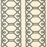 Schumacher Ziz Embroidered Sisal Black Wallpaper