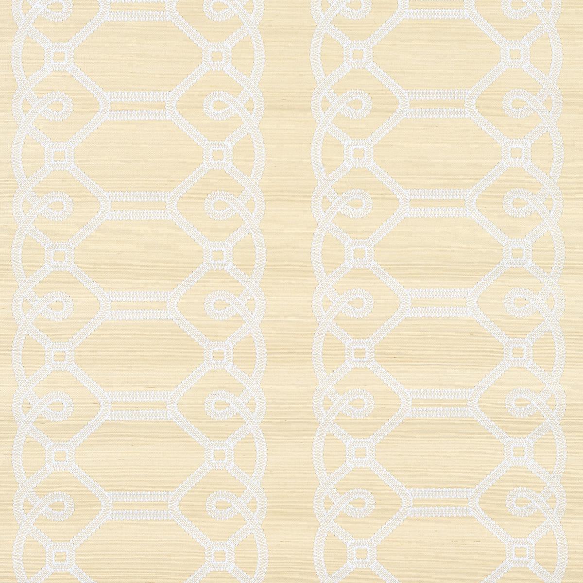 Schumacher Ziz Embroidered Sisal Neutral Wallpaper
