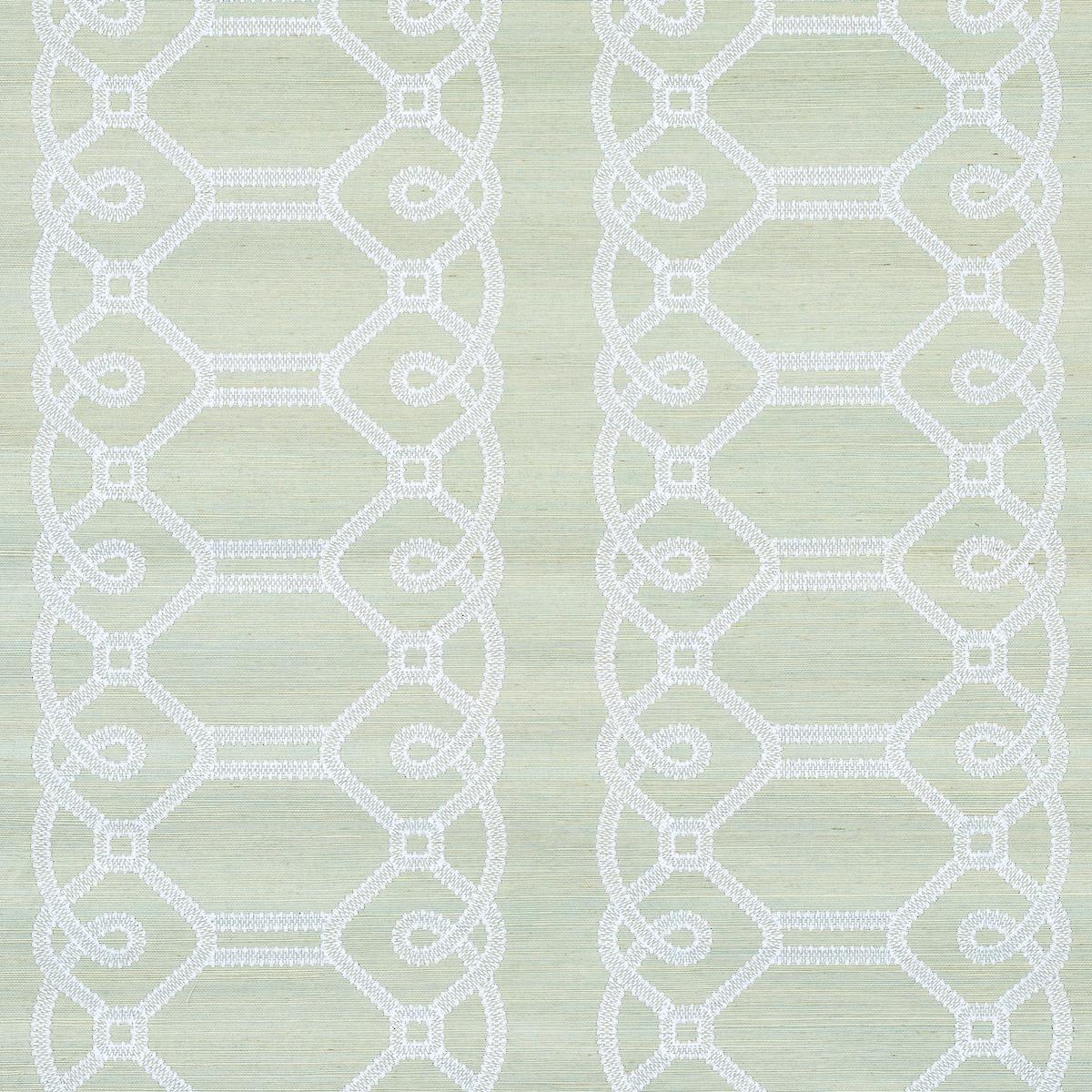 Schumacher Ziz Embroidered Sisal Mineral Wallpaper