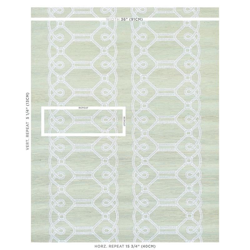 Schumacher Ziz Embroidered Sisal Mineral Wallpaper