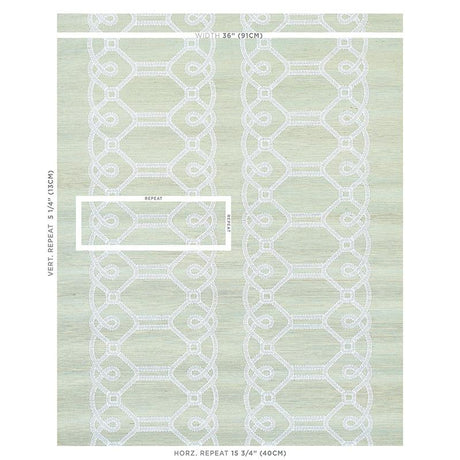 Schumacher Ziz Embroidered Sisal Mineral Wallpaper