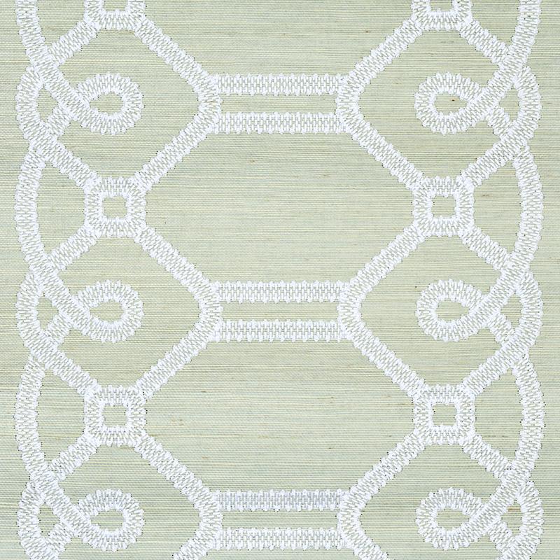 Schumacher Ziz Embroidered Sisal Mineral Wallpaper
