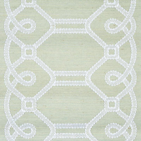Schumacher Ziz Embroidered Sisal Mineral Wallpaper