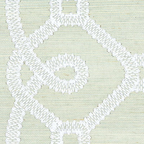 Schumacher Ziz Embroidered Sisal Mineral Wallpaper
