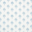 Schumacher Dahlia Hand Blocked Print Blue Wallpaper