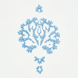 Schumacher Dahlia Hand Blocked Print Blue Wallpaper