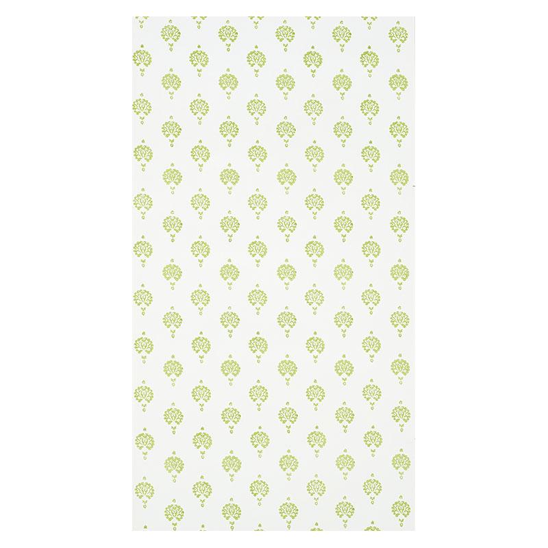 Schumacher Dahlia Hand Blocked Print Leaf Wallpaper