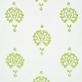 Schumacher Dahlia Hand Blocked Print Leaf Wallpaper