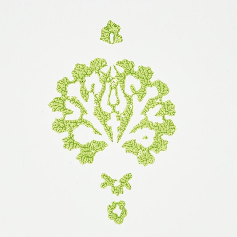 Schumacher Dahlia Hand Blocked Print Leaf Wallpaper