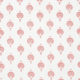 Schumacher Dahlia Hand Blocked Print Red Wallpaper